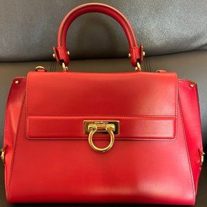 Salvatore Ferragamo Red Leather Handbag
